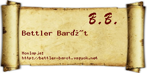 Bettler Barót névjegykártya